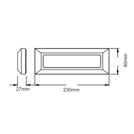 LED ceiling light IP65 4W color gray 23x2.7x8cm.