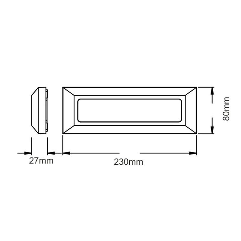 LED ceiling light IP65 4W color gray 23x2.7x8cm.