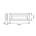 LED ceiling light IP65 2W color gray 23x2.7x8cm.