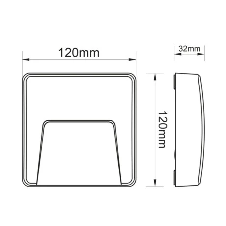 Wall sconce LED IP65 3W color white 12x3.2x12cm.