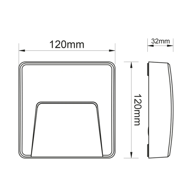 Wall sconce LED IP65 3W color white 12x3.2x12cm.