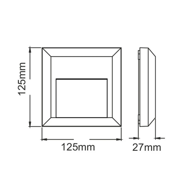 Wall light LED IP65 2W color gray 12.5x2.8x12.5cm.