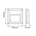 Απλίκα τοίχου LED IP65 2W χρώμα λευκό 12,5x2,7x12,5εκ.