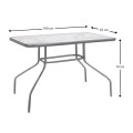 Metal garden table with tempered glass in anthracite color 100x65x70cm