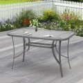 Metallic garden table with safety glass in anthracite color 120x70x72cm.