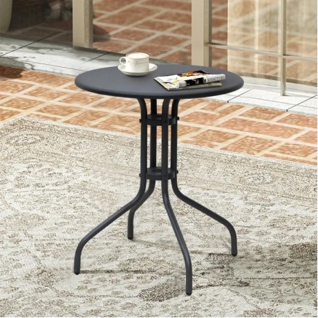 Metal garden table in black color Ø60x70cm.