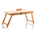 Side table for laptop foldable from bamboo natural color 53,5x34x21-27cm.
