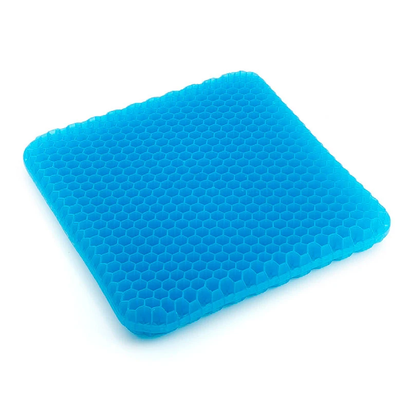 Silicone gel pillow with honeycomb shape gray 39x37x3cm.
