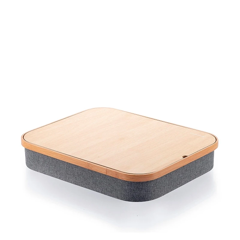 Larage laptop stand with storage space made of MDF - fabric 40.5x33x6.5cm.