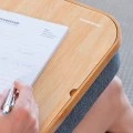 Larage laptop stand with storage space made of MDF - fabric 40.5x33x6.5cm.