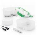 Electric lunch box color white - green 24x16.5x10.5cm.