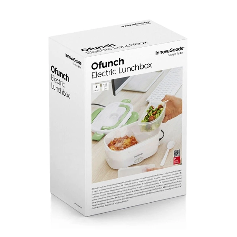 Electric lunch box color white - green 24x16.5x10.5cm.