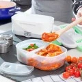 Electric lunch box color white - green 24x16.5x10.5cm.