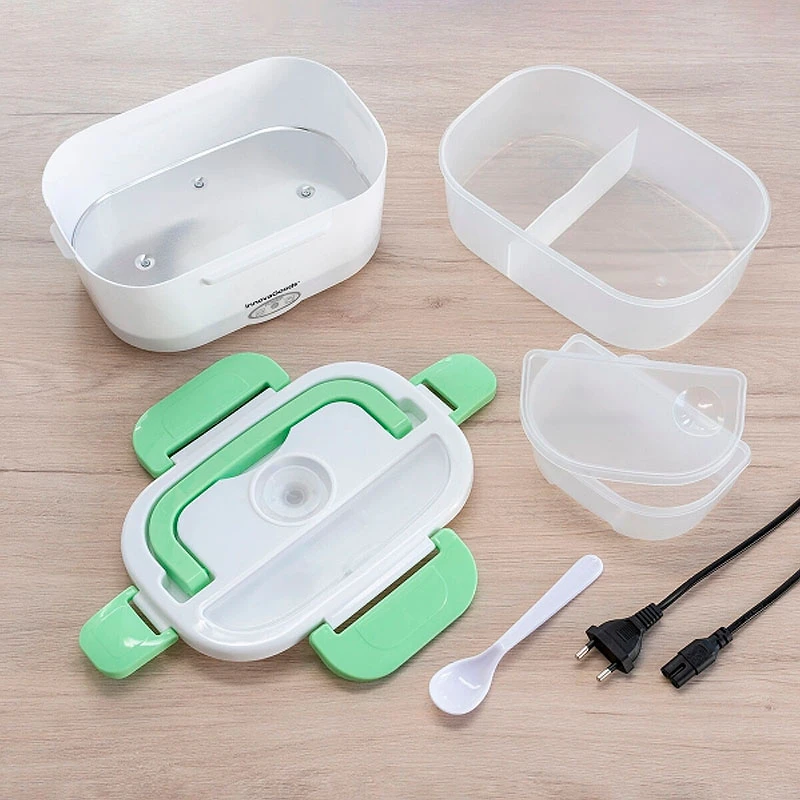 Electric lunch box color white - green 24x16.5x10.5cm.