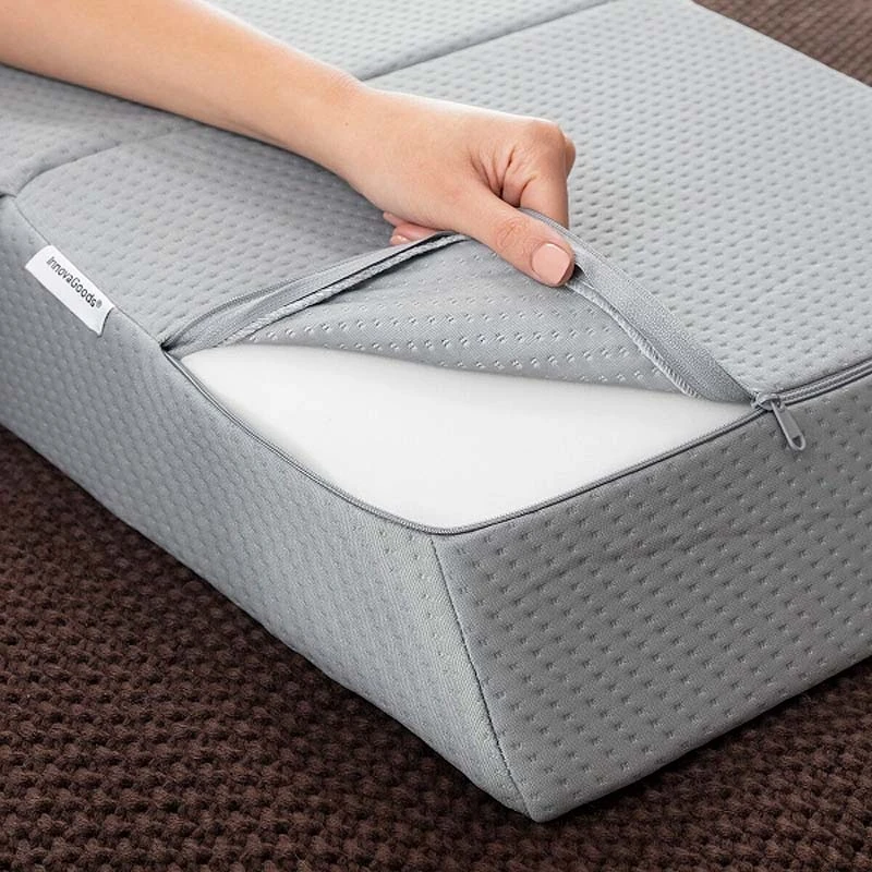 Triangular double wedge pillow Threllow color gray 60x40x24cm.