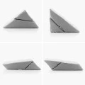 Triangular double wedge pillow Threllow color gray 60x40x24cm.