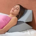 Triangular double wedge pillow Threllow color gray 60x40x24cm.