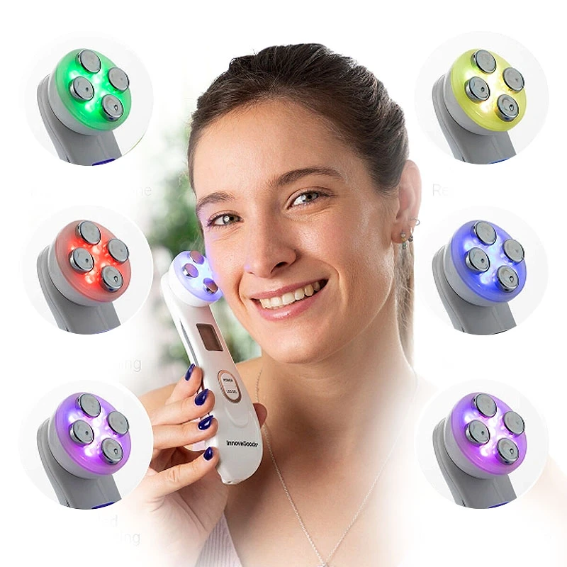Facial massage device with radio frequencies, phototherapy and electrostimulation Wace InnovaGoods V0103440
