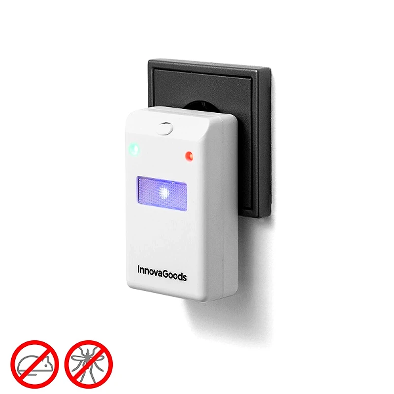 Insect and rodent repeller with LED Killekt Innovagoods 6.5x6x9.8cm.