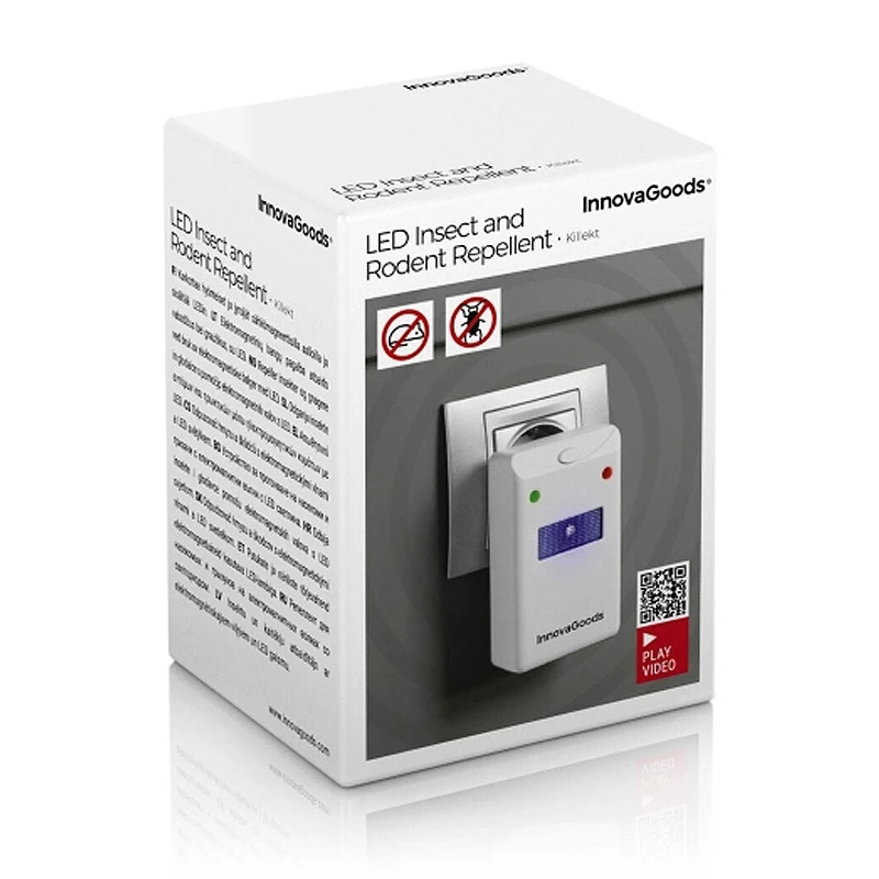 Insect and rodent repeller with LED Killekt Innovagoods 6.5x6x9.8cm.