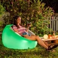 Pouf chair with colorful LED and remote control 99x104x64cm.