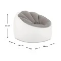 Pouf chair with colorful LED and remote control 99x104x64cm.
