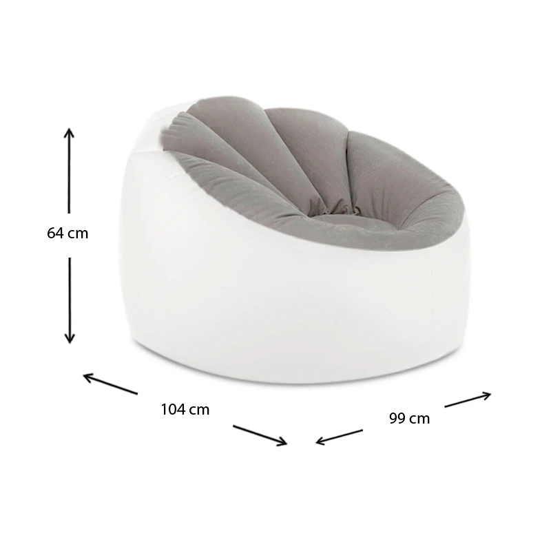 Pouf chair with colorful LED and remote control 99x104x64cm.