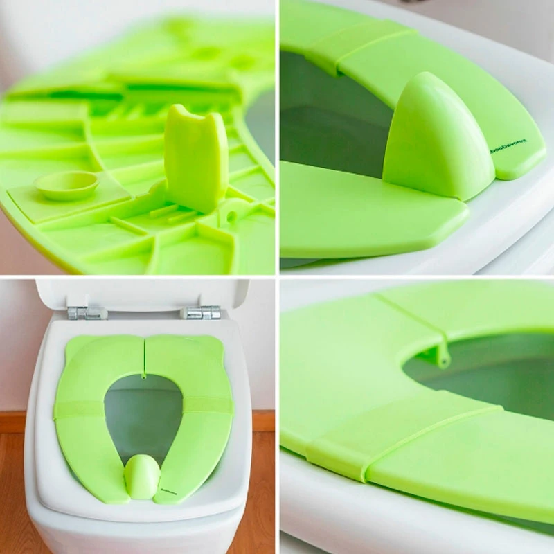 Folding children's toilet seat color green 29x6x34cm.