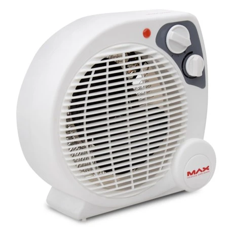 2000W fan heater with two heating stages 23x10x22cm.
