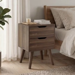 Κομοδίνο Alina χρώμα καρυδί 29x29x44εκ. Κομοδίνο Alina χρώμα καρυδί 29x29x44εκ.