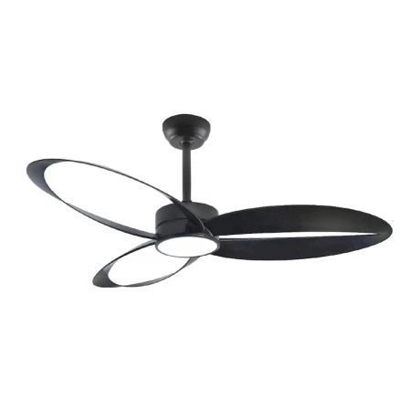 Ceiling fan FANGS423B with remote control and Dimmable Led - DC45W - black color 132cm.