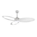Ceiling fan FANGS423W with remote control and Dimmable Led - DC45W - white color 132cm.