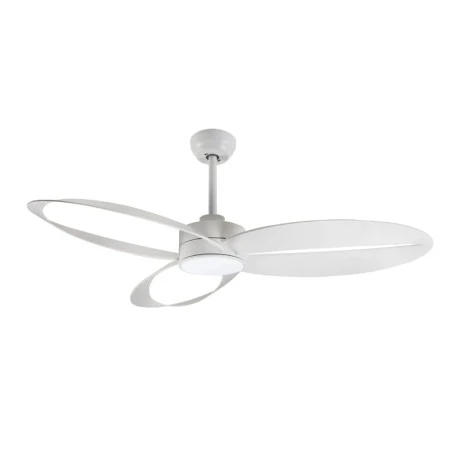 Ceiling fan FANGS423W with remote control and Dimmable Led - DC45W - white color 132cm.