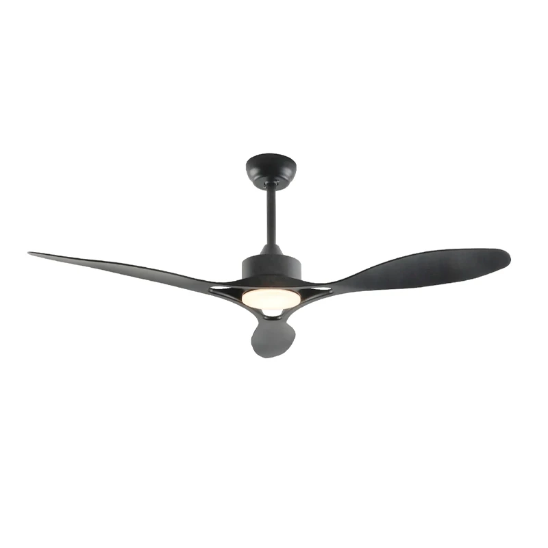 Ceiling fan FANGS424B with remote control and Dimmable Led - DC45W - black color 132cm.