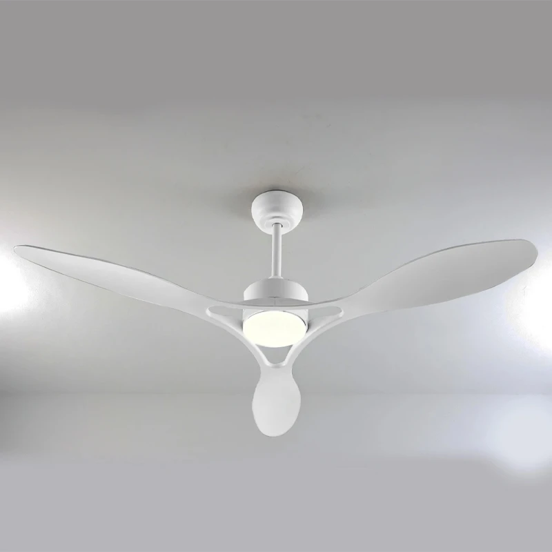 Ceiling fan FANGS424W with remote control and Dimmable Led - DC45W - white color 132cm.