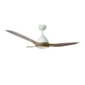 Ceiling fan FANKVN30G with remote control and Dimmable Led - DC40W - ABS white color 3 blades 130cm.