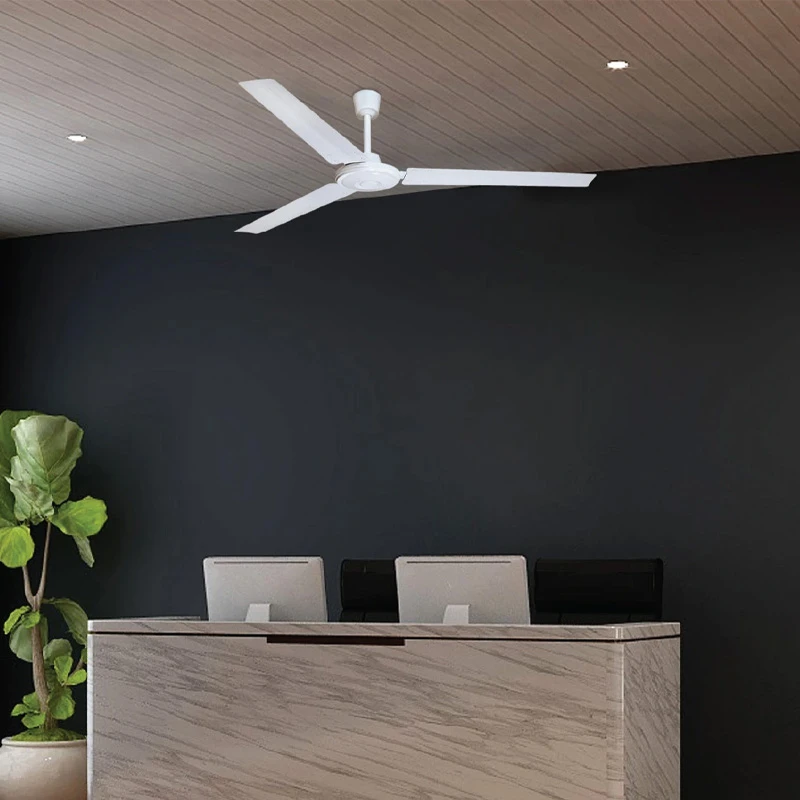 Ceiling Fan FANOUWH10 Industrial 3 blades 56" 140cm. AC 60W color white
