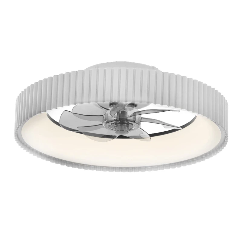 Ceiling fan - Ceiling light FAN6689BK with remote control and Led - DC20W - ABS white color Ø30cm.