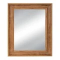 LIGHT BROWN PLASTIC RECTANGLE MIRROR (WOOD EFFECT) 60X80CM