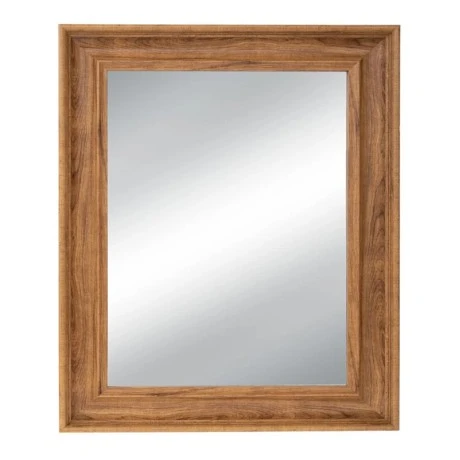 LIGHT BROWN PLASTIC RECTANGLE MIRROR (WOOD EFFECT) 60X80CM
