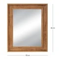LIGHT BROWN PLASTIC RECTANGLE MIRROR (WOOD EFFECT) 60X80CM