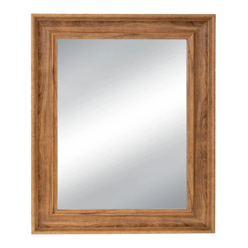 LIGH BROWN PLASTICK RECTANGLE MIRROR ( WOOD EFFECT) 80X120CM