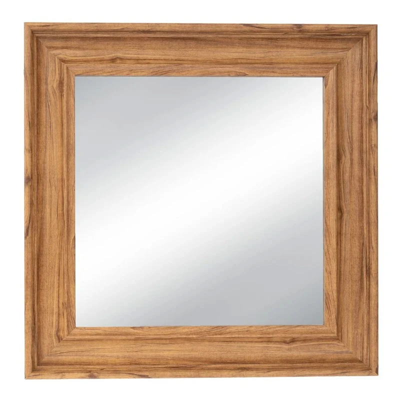 LIGHT BROWN SQUARE MIRROR ( WOOD EFFECT) 60X60CM