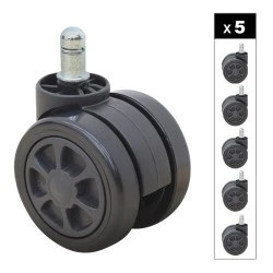 Megapap Spare Wheels for office chairs set of 5 pcs, color black Megapap Spare Wheels for office chairs set of 5 pcs, color black