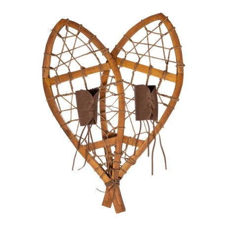 ANTIQUE WOODEN SNOWSHOES 21.5X5X55CM.