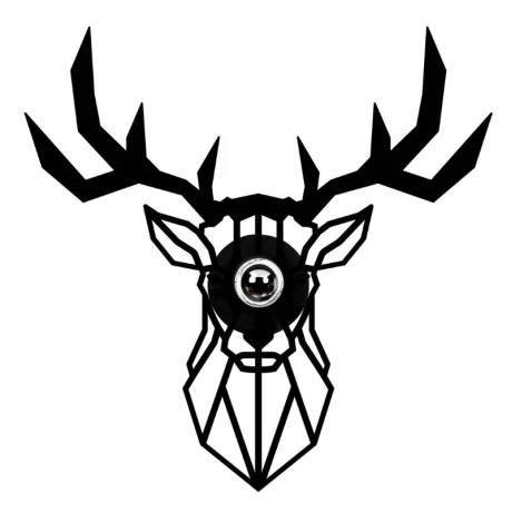 Απλίκα τοίχου Deer Megapap E27 MDF χρώμα μαύρο 55x12x55εκ.