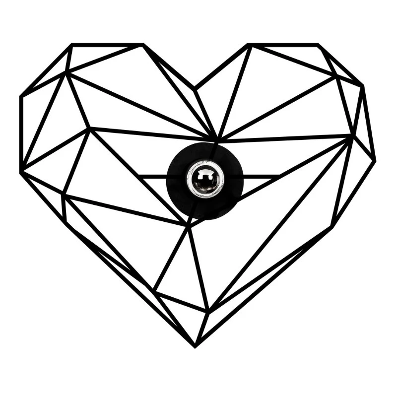 Heart Megapap E27 wall lamp in black color 47x12x40cm.
