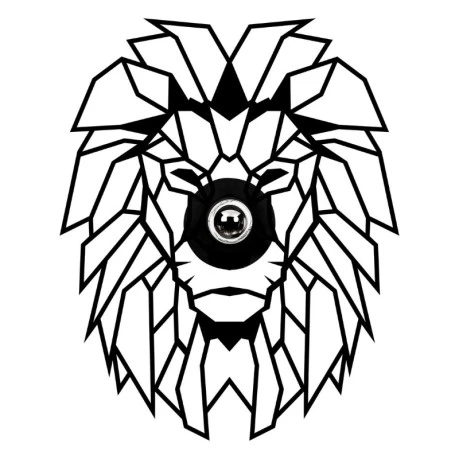 Απλίκα τοίχου Lion Megapap E27 MDF χρώμα μαύρο 39x12x49εκ.