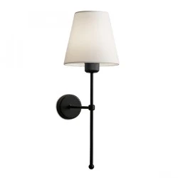 Verma Megapap E27 metal fabric sconce light in black - cream color 13x13x50cm. Verma Megapap E27 metal fabric sconce light in black - cream color 13x13x50cm.