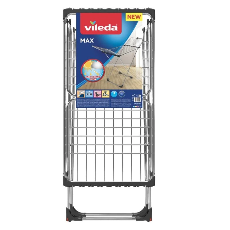 Απλώστρα ρούχων Vileda MAX INOX μεταλλική μήκος απλώματος 20m.